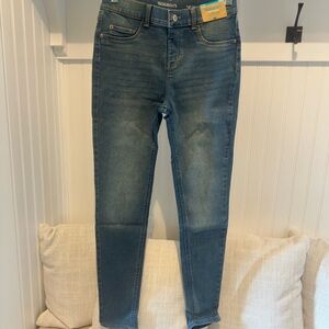 Blue Skinny Jeans with Worn-In Look